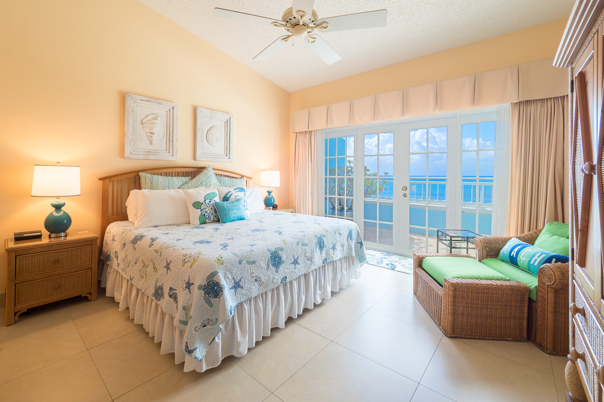 Master bedroom with grand views of the ocean