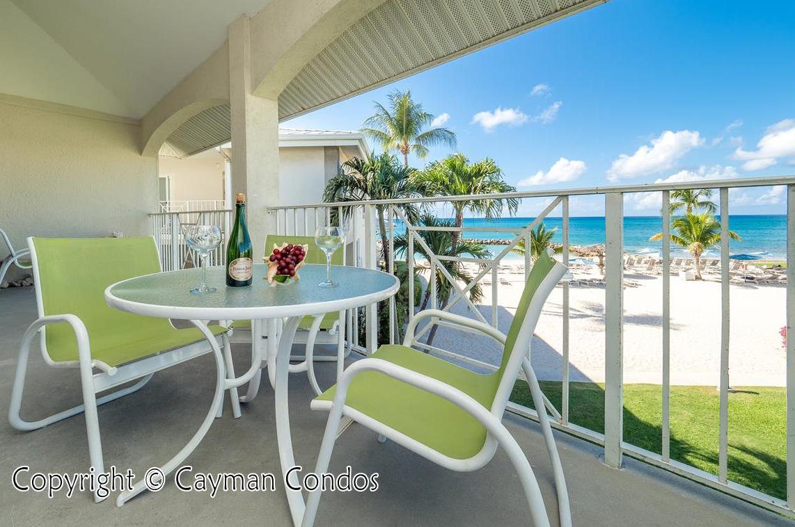View of beach from balcony