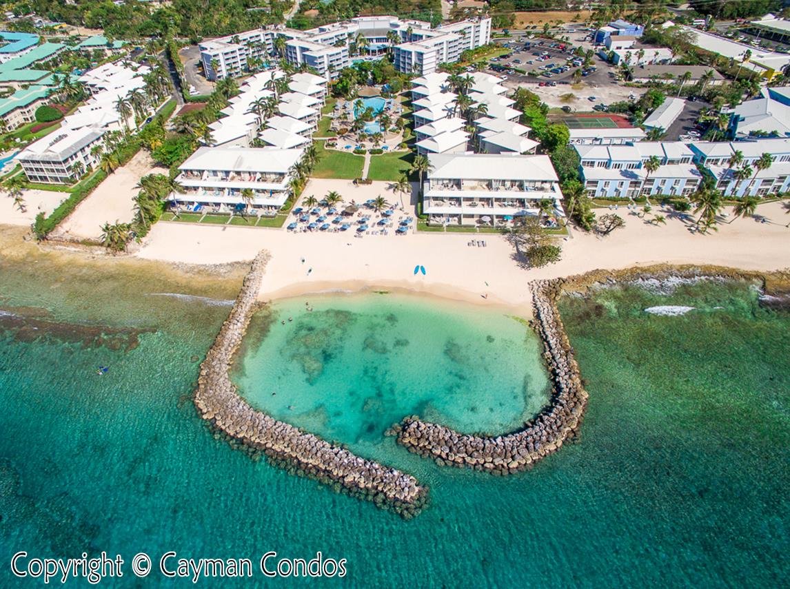 Aerial view of Sunset Cove beach