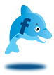 Facebook logo on a dolphin